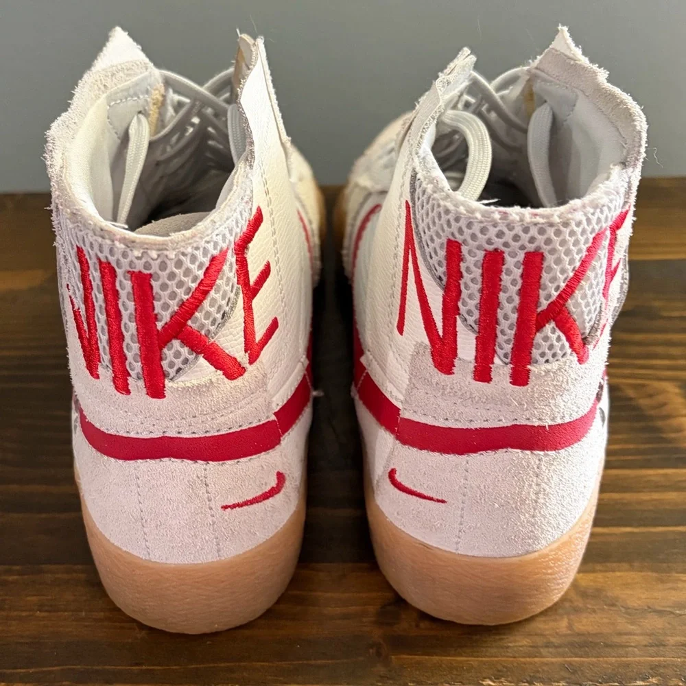 Nike SB Zoom Blazer Mid Premium Deconstructed Platinum University Red Gum Men 9